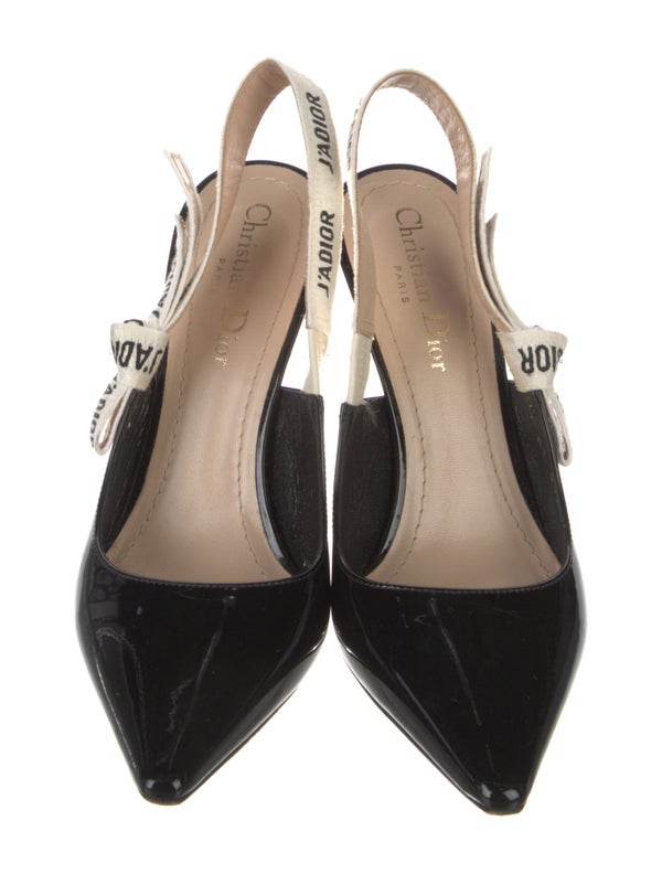 Christian Dior Patent Leather Printed Slingback Pumps