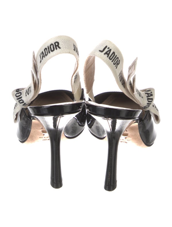 Christian Dior Patent Leather Printed Slingback Pumps