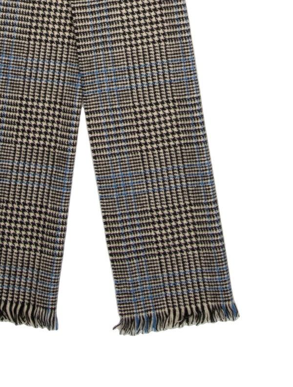 Paul Stuart Cashmere Houndstooth Print Scarf