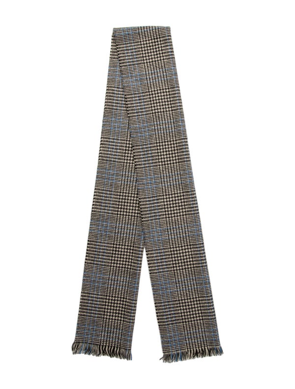 Paul Stuart Cashmere Houndstooth Print Scarf