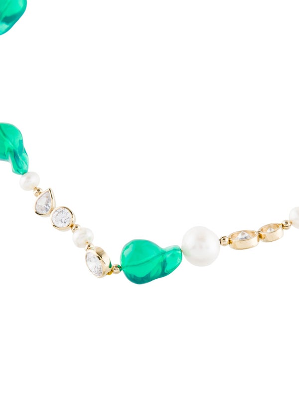 Completedworks Pearl Resin & Cubic Zirconia Collar Necklace