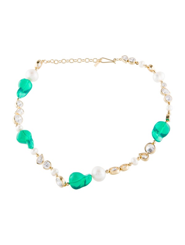 Completedworks Pearl Resin & Cubic Zirconia Collar Necklace