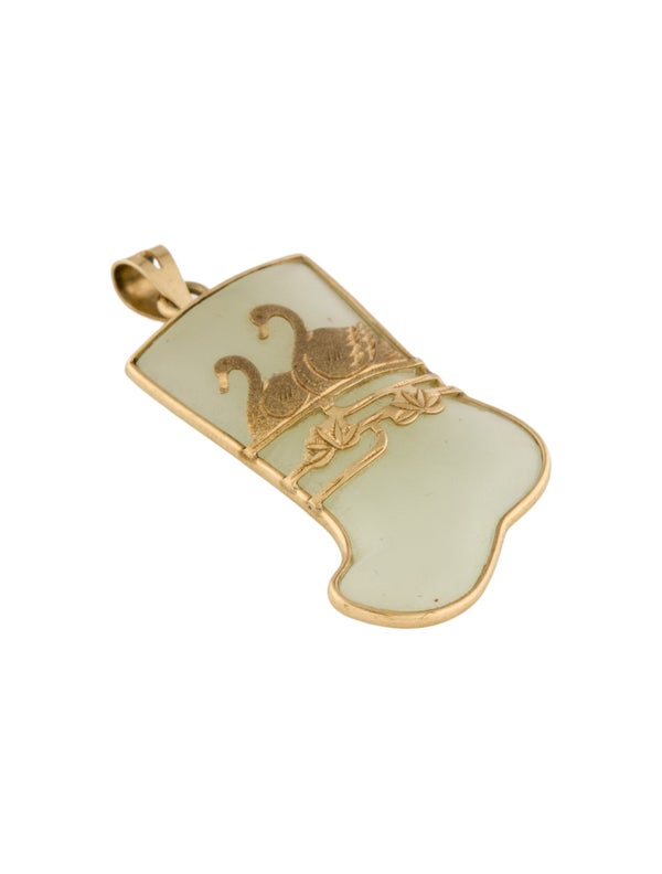 Pendant 14K Serpentine Swan Pendant