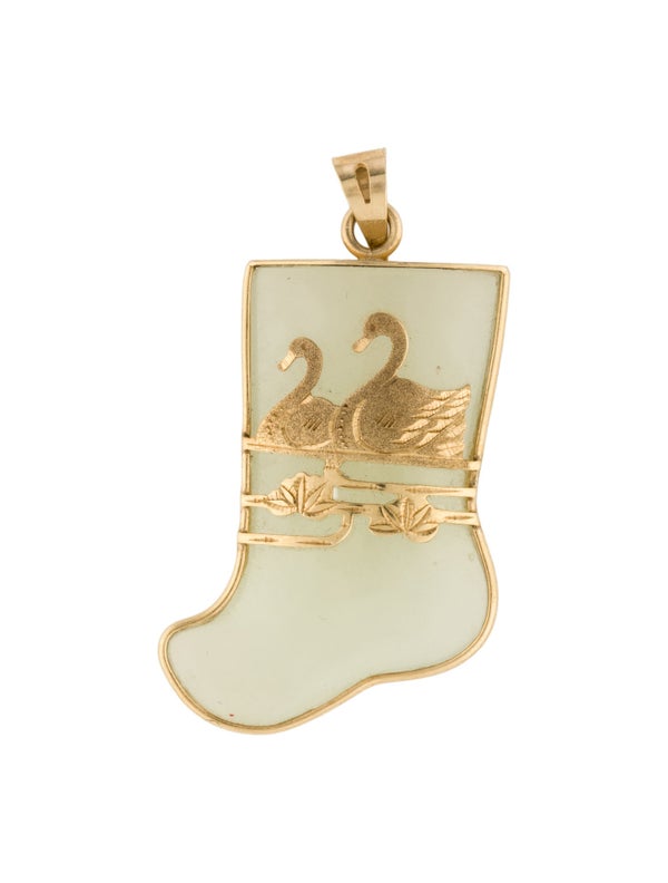 Pendant 14K Serpentine Swan Pendant
