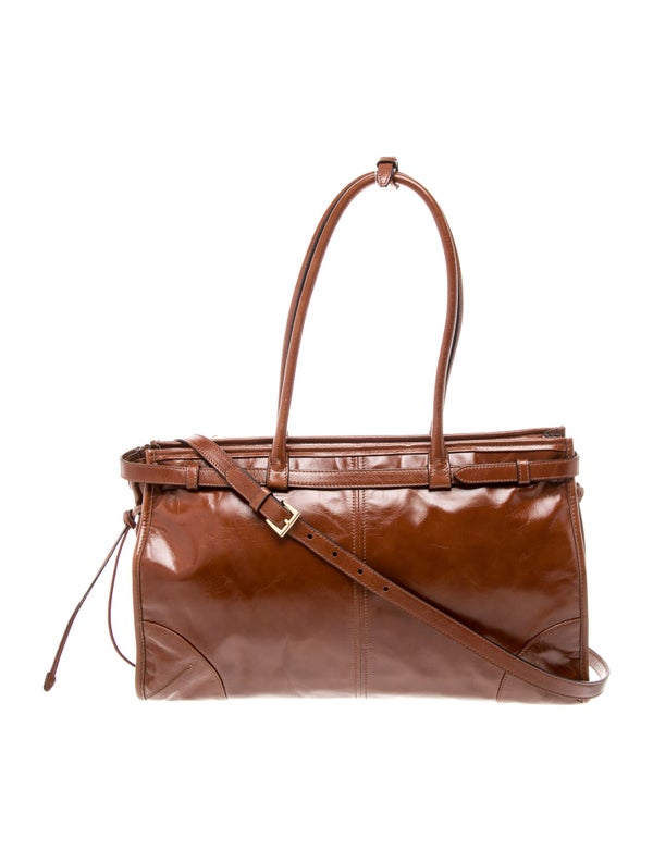 Prada Enameled Metal Triangle Bonnie Large