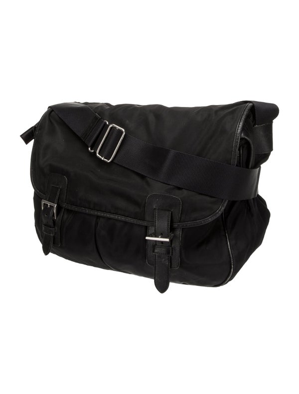 Prada Enameled Metal Triangle Messenger Bag