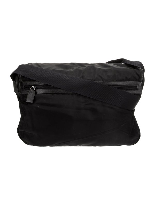 Prada Enameled Metal Triangle Messenger Bag