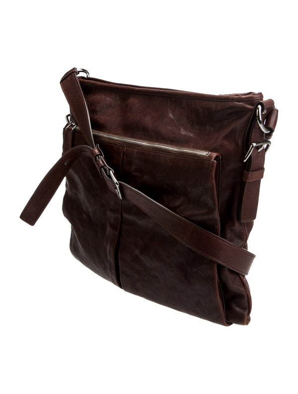 Prada Enameled Metal Triangle Messenger Bag