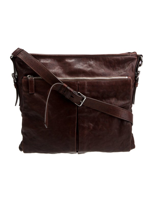 Prada Enameled Metal Triangle Messenger Bag