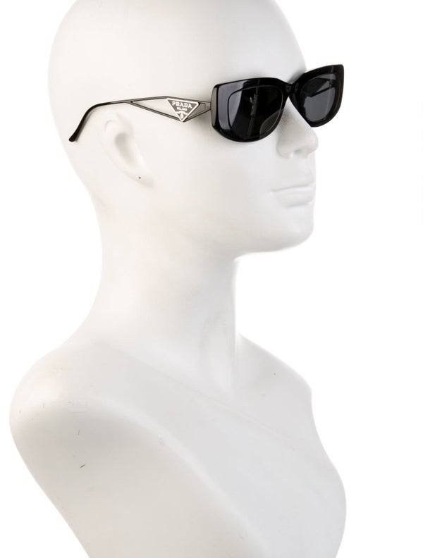 Prada Enameled Metal Triangle Square Sunglasses
