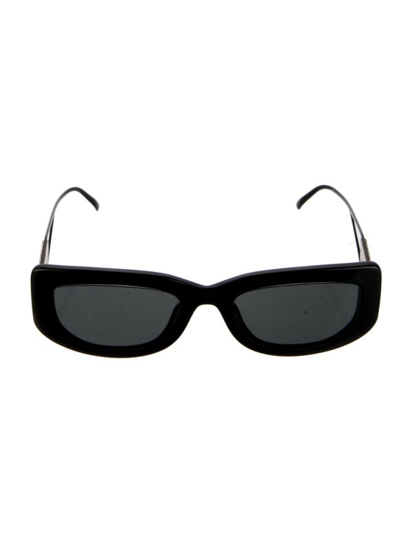 Prada Enameled Metal Triangle Square Sunglasses