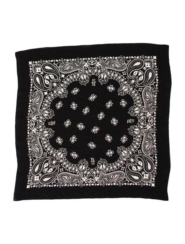 R13 Silk Paisley Print Scarf