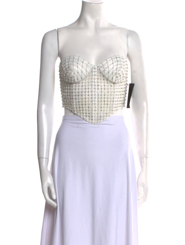 Retrofête Patterned Strapless Crop Top w/ Tags