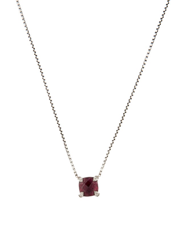 David Yurman Rhodolite & Diamond Petite Chatelaine Pendant Necklace