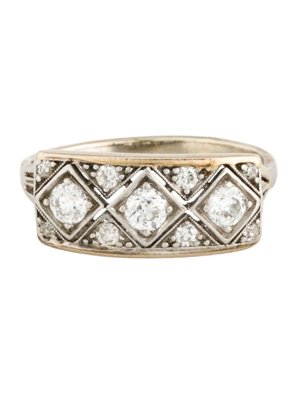 Ring Vintage 14K Diamond Cocktail Ring