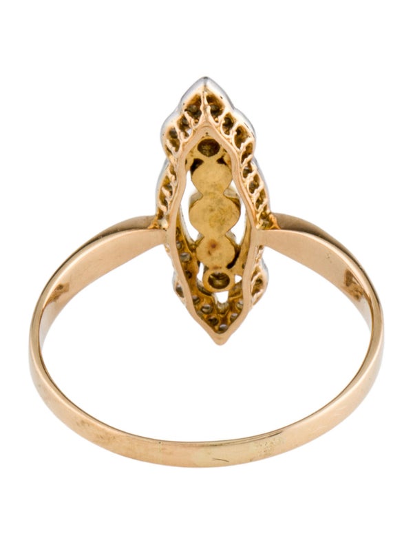 Ring Vintage 14K Pearl & Diamond Ring