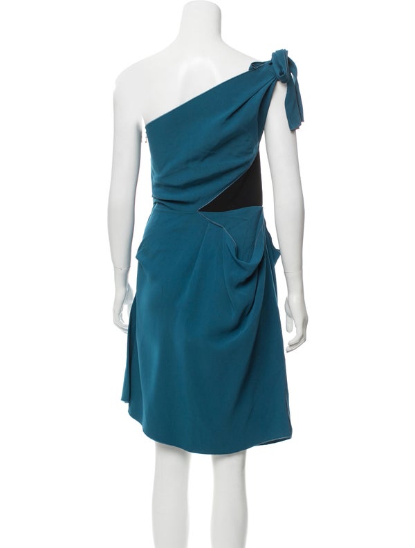 Roland Mouret One-Shoulder Two-Tone Dress