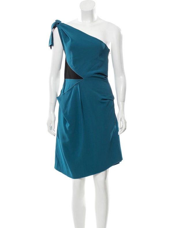 Roland Mouret One-Shoulder Two-Tone Dress
