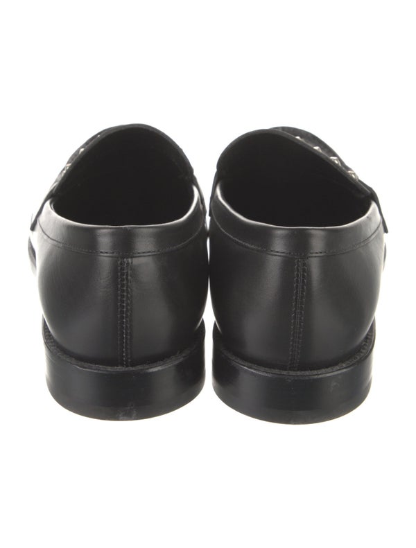 Saint Laurent Leather Studded Accents Loafers