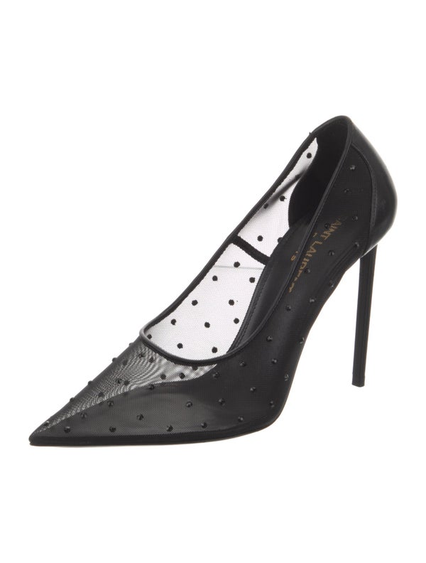 Saint Laurent Mesh Crystal Embellishments Pumps