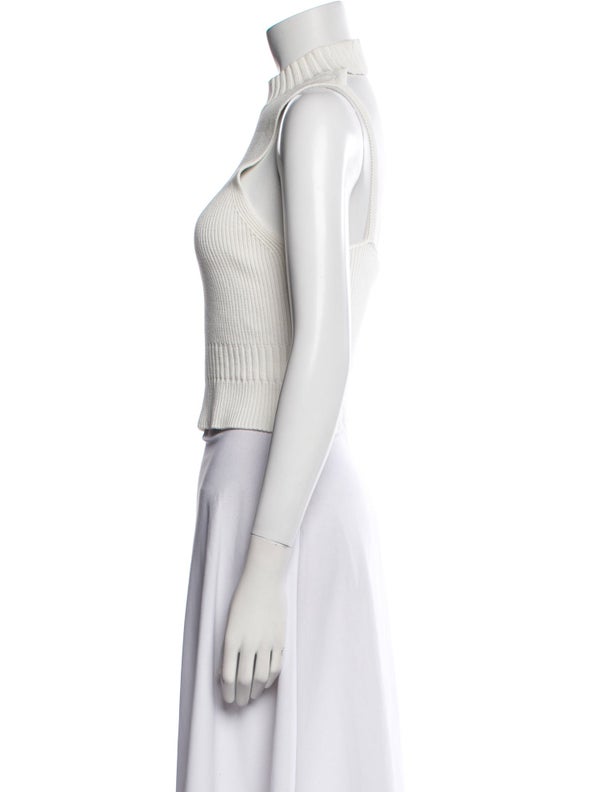 Sandro Mock Neck Sleeveless Crop Top