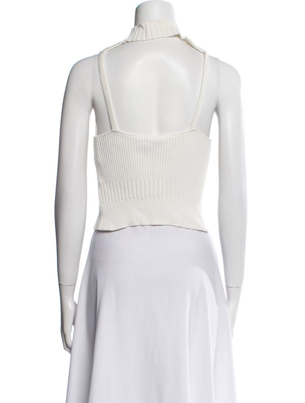 Sandro Mock Neck Sleeveless Crop Top