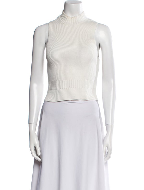 Sandro Mock Neck Sleeveless Crop Top