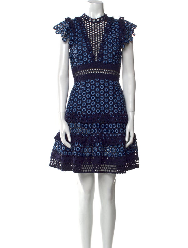 Sea New York Lace Pattern Mini Dress