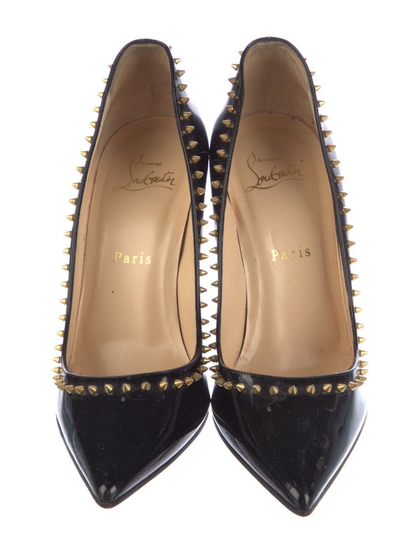 Christian Louboutin Spike Accents Patent Leather Pumps