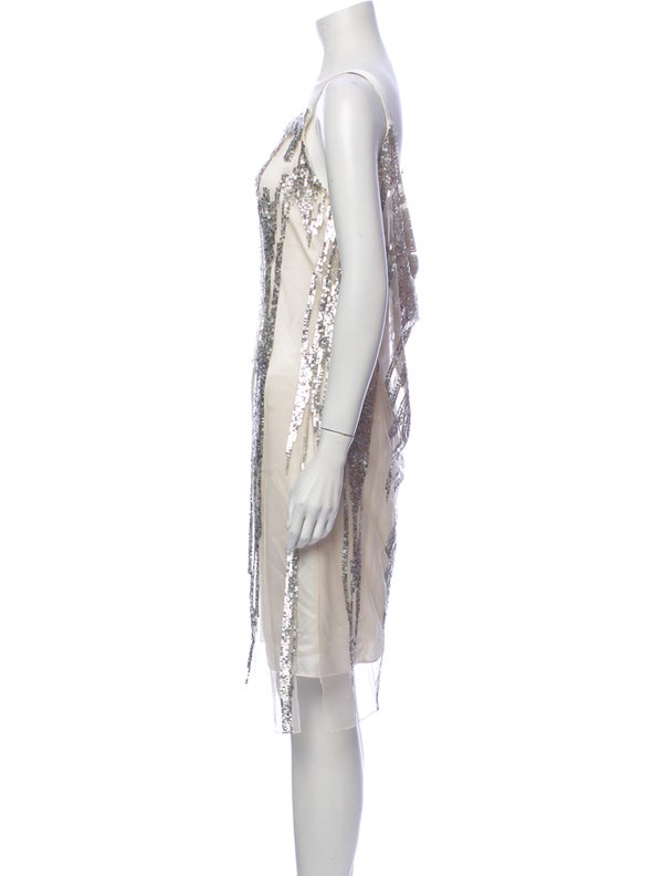 Elizabeth Fillmore Square Neckline Knee-Length Dress