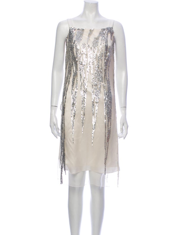 Elizabeth Fillmore Square Neckline Knee-Length Dress