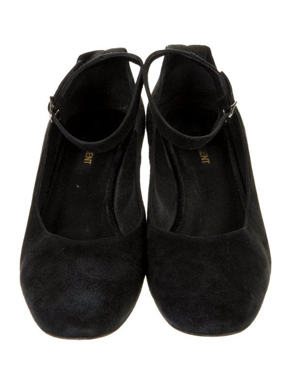 Yves Saint Laurent Suede Crystal Embellishments Pumps