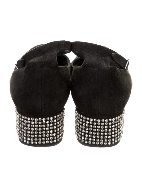 Yves Saint Laurent Suede Crystal Embellishments Pumps