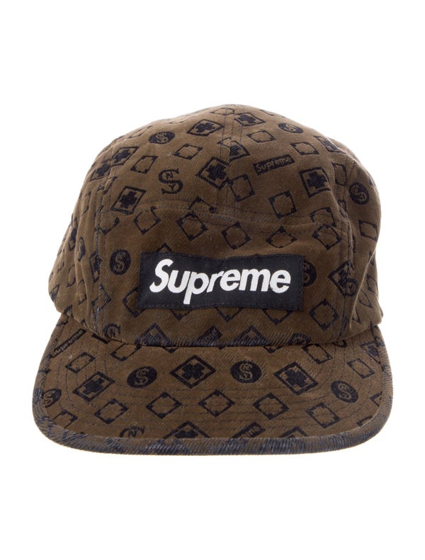 Supreme Flocked Denim Camp Cap