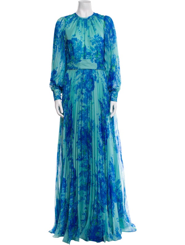 Teri Jon By Rickie Freeman Printed Long Dress