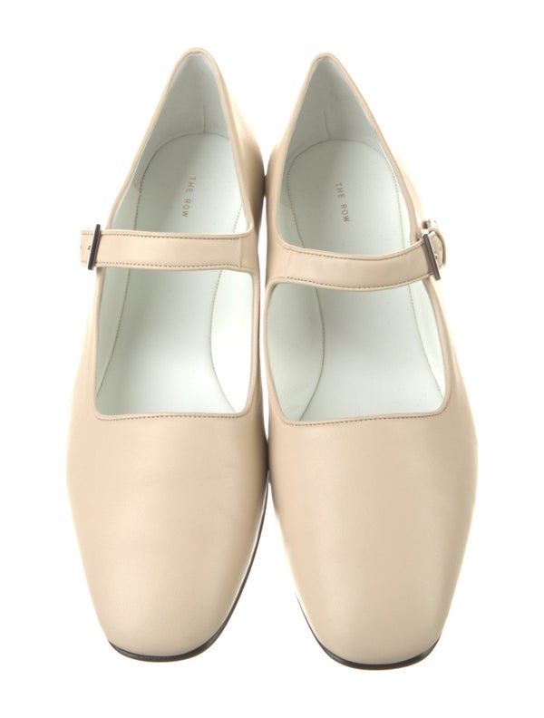 The Row Ava Leather Mary Jane Flats