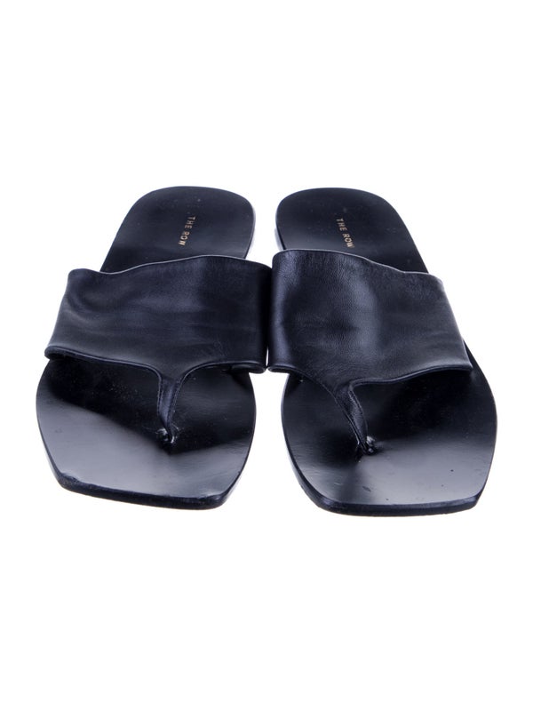 The Row Leather Flip Flops