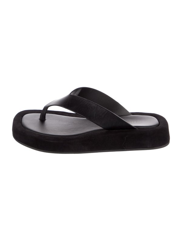 The Row Leather Flip Flops