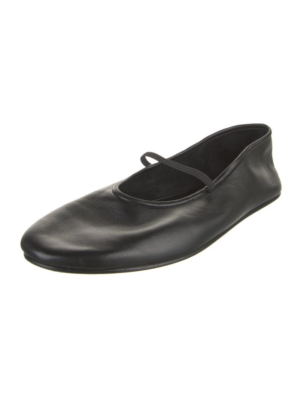 The Row Leather Mary Jane Flats