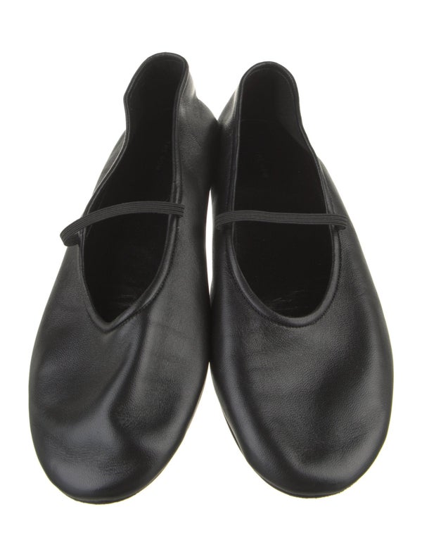 The Row Leather Mary Jane Flats