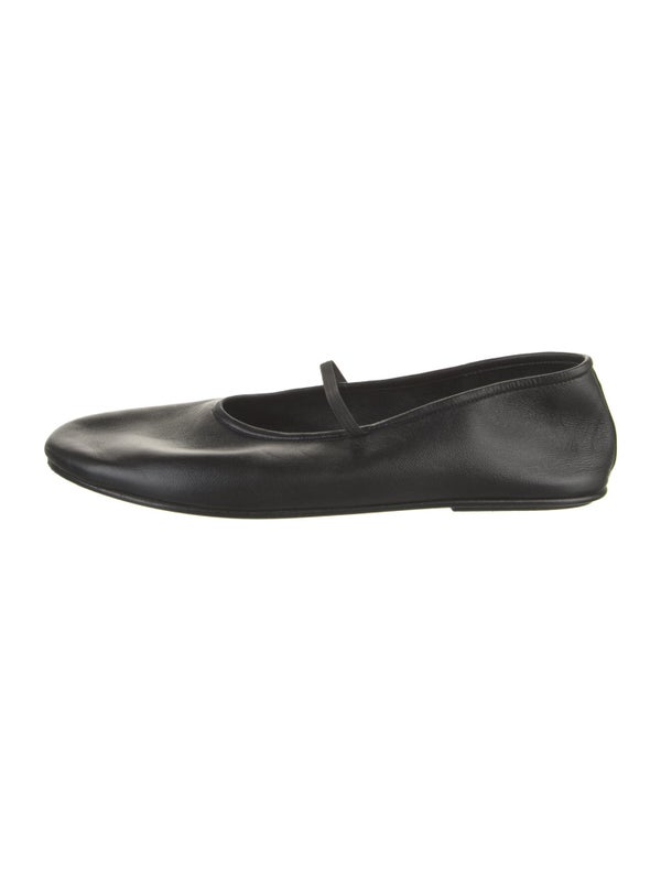 The Row Leather Mary Jane Flats