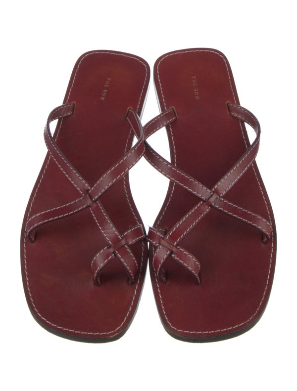 The Row Leather Slides