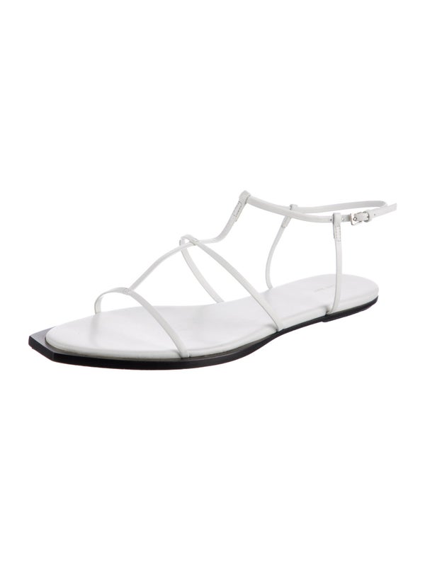The Row T-Bar Leather T-Strap Sandals