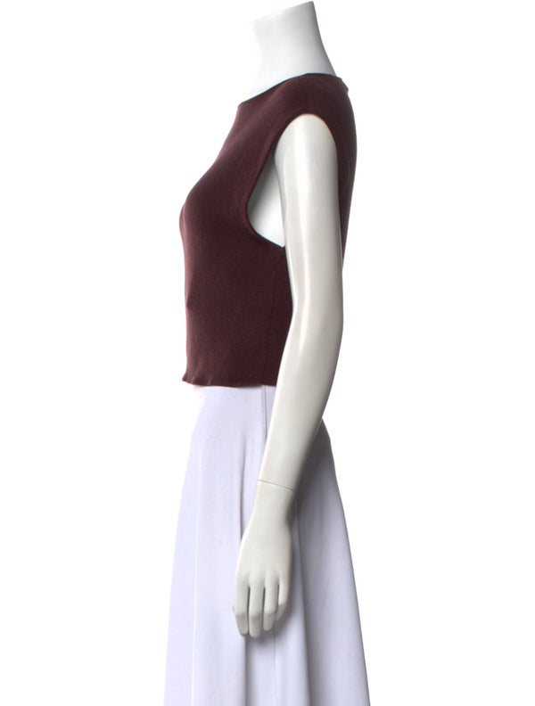 Tibi Bateau Neckline Sleeveless Crop Top