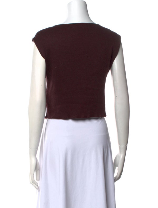 Tibi Bateau Neckline Sleeveless Crop Top