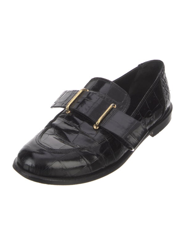 Tibi Embossed Leather Loafers