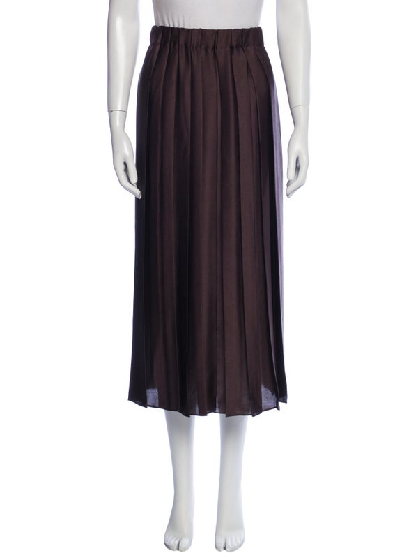 Tibi Pleated Accents Midi Length Skirt