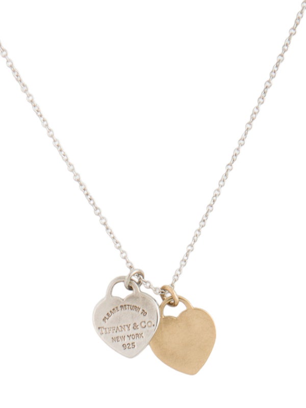 Tiffany & Co. Double Heart Tag Pendant Necklace