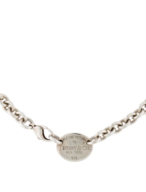 Tiffany & Co. Oval Tag Chain Link Choker In Silver