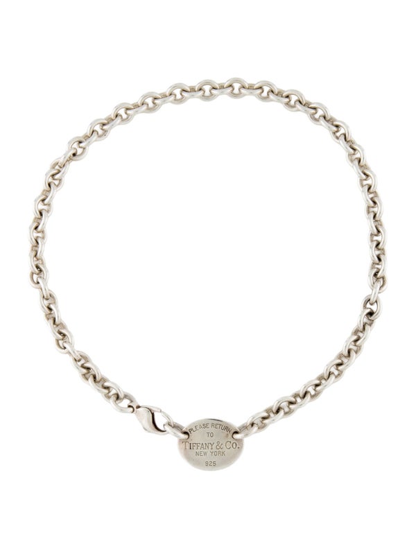Tiffany & Co. Oval Tag Chain Link Choker in Silver